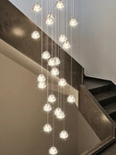 Ljojo Luxury Crystal Spiral Staircase Chandelier for Duplex Loft Living Room