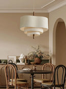 Japanese Retro Fabric Chandelier Wabi Sabi E27 Pendant Light for Living Room by Ljojo