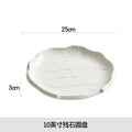 Ljojo Luxury Steak Plate: White Ceramic Western Dish for Elegant Dining.