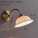 European Style Wall Light White Ceramic Old Brass E27 Bulb for Hotel Living Room by Ljojo.
