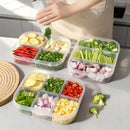 Ljojo Refrigerator Fresh-keeping Box 3/4/6 Grids Onion Garlic Pepper Storage Organizer
