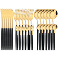 Ljojo 30-Piece Silver Stainless Steel Cutlery Set for Party Kitchen