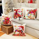 Ljojo LED Light Luminous Christmas Pillowcase, Santa Snowman Bell Design, 45x45cm