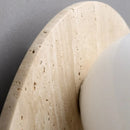 Ljojo LED Indoor Wall Sconce Yellow Travertine Glass Ball Luxury Bedroom Lamp