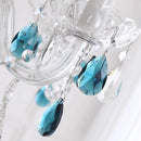 Ljojo Blue Crystal Chandelier Pendant Light - Luxury Glass Bedroom Decor Spiral Fixtures