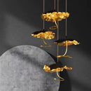 Ljojo Italy Metal Golden Black LED Pendant Lights for Master Bedroom Island Villa Chandelier