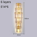 Ljojo Luxury Hotel Lobby Crystal Wall Lamp for Club Hall Living Room Office Indoor Lighting