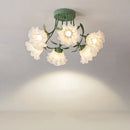 French Cream Style Linglan Flower Chandelier | American Retro Living Room Ceiling Light - Ljojo