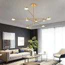 Ljojo Modern Rotate LED Chandelier for Living Room Dining Office Black Pendant Lights