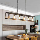 Ljojo American Retro Industrial Style Chandelier - Black Wrought Iron Dining Room Lighting