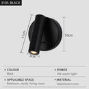 Ljojo LED Wall Lamp Rotating Reading Light for Bedroom Hotel Living Room