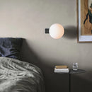 Ljojo Minimalist Black Chrome Wall Sconce with White Glass, G9 Bulb