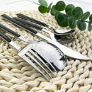 Ljojo 16-Piece Stainless Steel Cutlery Set with Imitation Wooden Handles