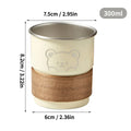Ljojo Little Bear Stainless Steel Coffee Cup with Wooden Pad