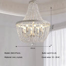 American Lustre K9 Crystal E14 Pendant Lights: French White Iron LED Hanging Lamp by Ljojo