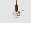 LED E27 Stone Pendant Lamp Wood Hanging Light for Bedroom - Ljojo