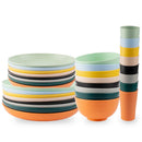 Ljojo 24-Piece Orange Wheat Cutlery & Dinnerware Set for Unbreakable Dining Experience