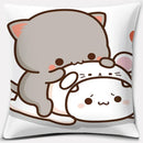 Cartoon Cute Mocha Mochi Peach Cat Pillow Case - Ljojo Home Decor