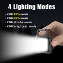 Ljojo Mini COB Keychain Flashlight: 4 Lighting Modes, Magnet, Portable for Camping & Home