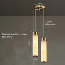 Natural Marble LED Pendant Light Solid Copper Gold Chandelier by Ljojo for Kitchen Island, Livingroom
