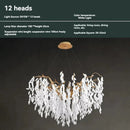 Gold Tree Branch Crystal Chandelier - Elegant White Jade Lampshade - Ljojo