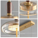 Ljojo Modern LED Brass Walnut Chandelier | Stylish Pendant Lamp for Restaurant Living Room