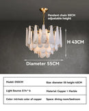 French Marble Pendant Light LED Chandelier Modern for Living Dining Bedroom by Ljojo