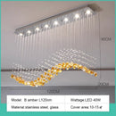 Modern Green Stone Glass LED Pendant Lights - Ljojo Chandeliers for Living Room Villa Hotel Decor