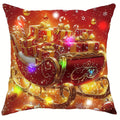 Ljojo LED Christmas Pillowcase with Santa & Snowman Garland Pattern