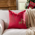 Christmas Embroidered Pillowcase Cojines with Tree Elk Design by Ljojo