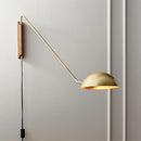 Ljojo Long Arm 100cm Wall Light Gold Black Metal for Bedroom Study Parlor Reading
