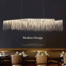 Ljojo LED Tassel Pendant Chandelier: Modern Luxury Chain Lamp for Hotel Lobby & Living Room