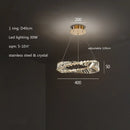 Ljojo Luxury Gold Crystal Pendant Lamp - Dimmable LED Modern Living Room Light