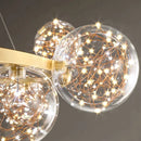 Nordic Glass Ball LED Pendant Light for Living Room | Modern Hanging Chandelier by Ljojo