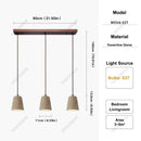 Modern Stone Shade Kitchen Island Pendant Light by Ljojo: Single/Double/Triple Head 10/60/80cm Bar Lighting