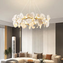 Ljojo Modern Lotus Leaf Ceramics Chandelier Hanging Pendant Lights Home Decor