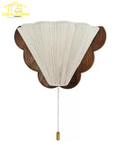 French Design Retro LED Wall Lamp Solid Wood Fabric Art Decor Bedroom Living Room Ljojo