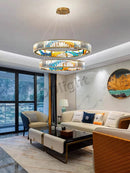 Ljojo Luxury LED Crystal Glass Chandelier for Modern Villa Decor.