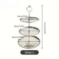 Ljojo 2/3 Layer Stainless Steel Cake Stand Fruit Tray Dessert Rack Gold Silver