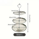 Ljojo 2/3 Layer Stainless Steel Cake Stand Fruit Tray Dessert Rack Gold Silver