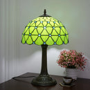 Green Christmas Table Lamp Stained Glass Bedside 12 Inches Desk Reading Light for Home Office by Ljojo.