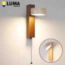 Ljojo Wabi Sabi Yellow Travertine Wall Lamp LED Rotable Wood Stone Lights