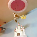 Pink Princess Castle Crown Girls' Room Pendant Light by Ljojo