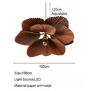 Japanese Retro LED Pendant Lights Coconut Leaf Shaped Chandeliers by Ljojo