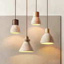 Yellow Travertine Stone Pendant Light LED Hanging Lamp for Kitchen Island by Ljojo