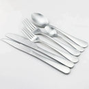 Ljojo Matte Silver Stainless Steel Cutlery Set - 4/6/16/24pcs Dinnerware Steak Knife Fork Spoon