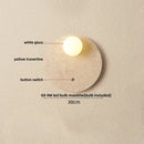 Ljojo LED Wall Light: Modern Nordic Yellow Travertine Glass Bedside Lamp