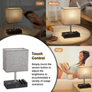 Ljojo 3-Way Dimmable Touch Control Desk Lamp with USB Charging and Phone Stands