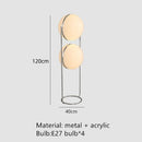 Ljojo LED Floor Lamp Chrome Metal Living Room White Acrylic Ball Art Deco