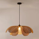 Handwoven Rattan Petal Pendant Light - Zen LED Chandelier for Boho Home Decor by Ljojo